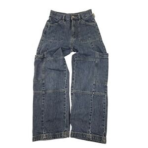 BDG High Rise Baggy Jeans Blue Denim Patchwork Cargo Style Size 29